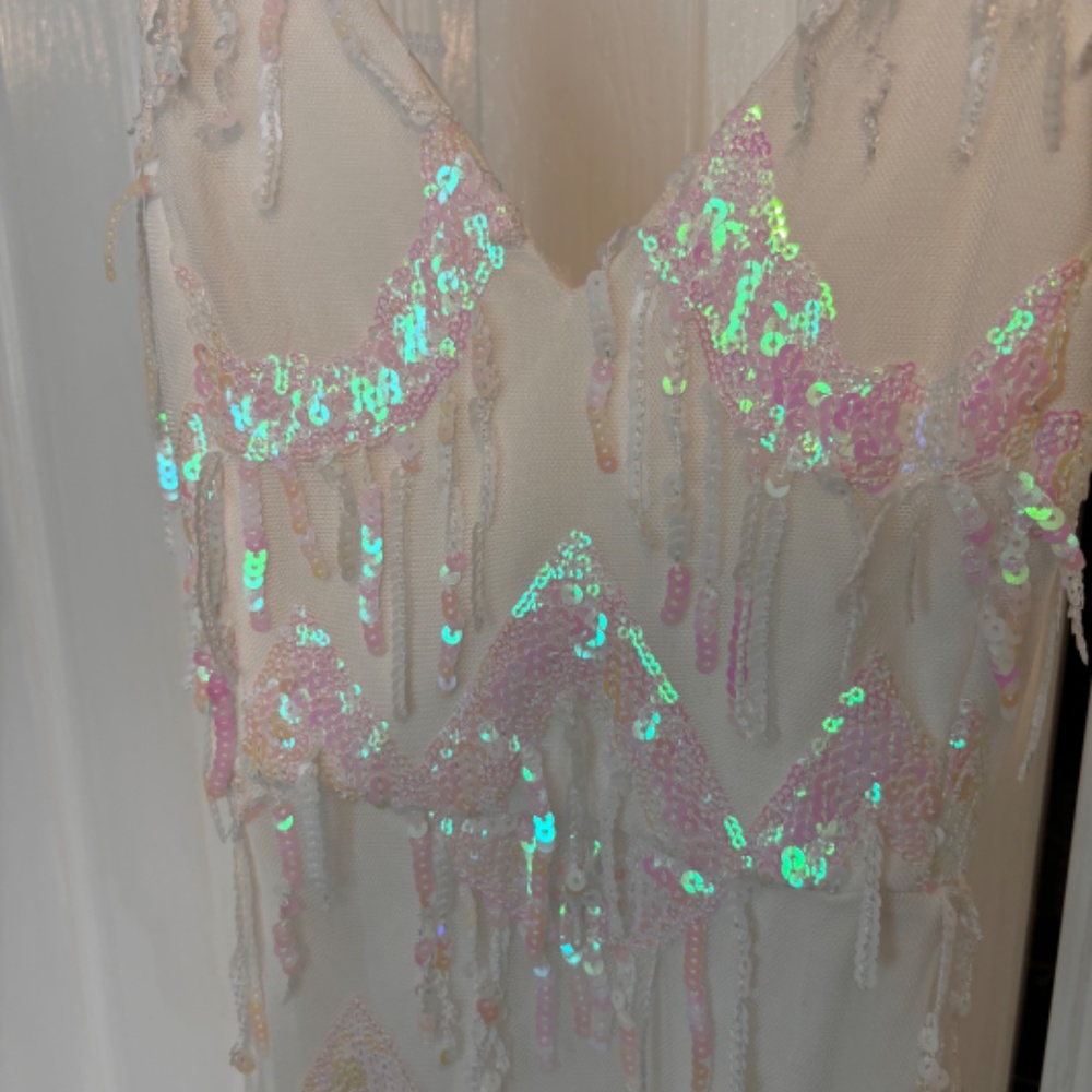 Southern Fried Chics rare chevron dangle sequin maxi